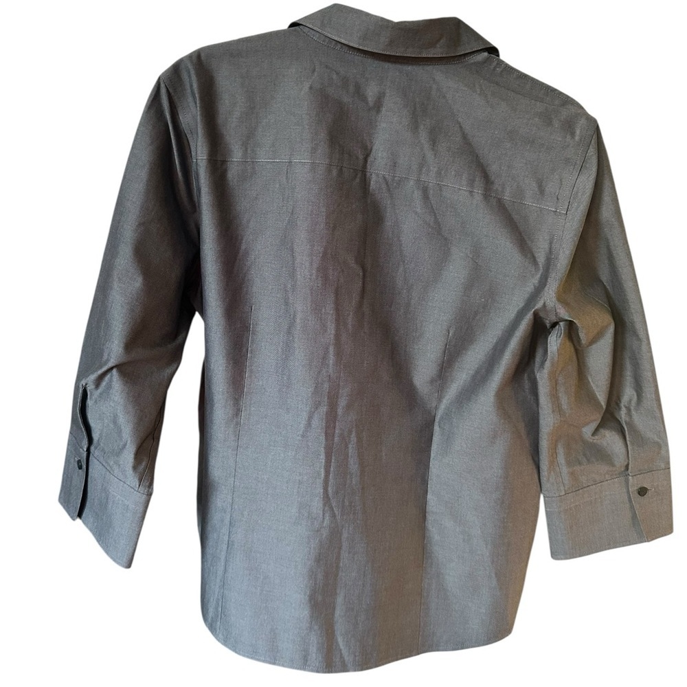 Pendleton Gray Ruffled Button-Up Shirt Size 12 - image 4